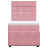 Giroletto a Molle con Materasso Rosa 90x190 cm in Velluto