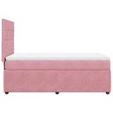 Giroletto a Molle con Materasso Rosa 90x190 cm in Velluto