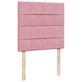 Giroletto a Molle con Materasso Rosa 90x190 cm in Velluto