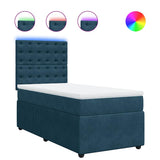 Giroletto a Molle con Materasso Blu 90x190 cm in Velluto