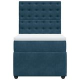 Giroletto a Molle con Materasso Blu 90x190 cm in Velluto