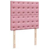 Giroletto a Molle con Materasso Rosa 90x190 cm in Velluto
