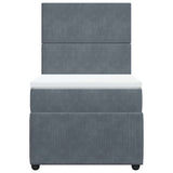 Giroletto a Molle con Materasso Grigio Scuro 100x200 cm Velluto