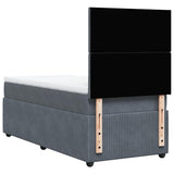 Giroletto a Molle con Materasso Grigio Scuro 100x200 cm Velluto