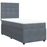 Giroletto a Molle con Materasso Grigio Scuro 100x200 cm Velluto