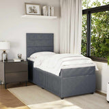 Giroletto a Molle con Materasso Grigio Scuro 100x200 cm Velluto