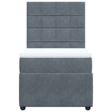 Giroletto a Molle con Materasso Grigio Scuro 100x200 cm Velluto
