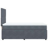 Giroletto a Molle con Materasso Grigio Scuro 100x200 cm Velluto