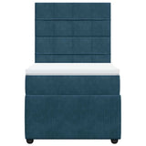 Giroletto a Molle con Materasso Blu 100x200 cm in Velluto