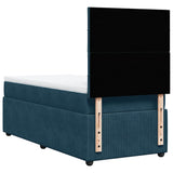 Giroletto a Molle con Materasso Blu 100x200 cm in Velluto
