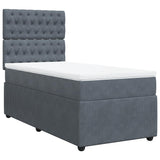 Giroletto a Molle con Materasso Grigio Scuro 100x200 cm Velluto