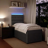 Giroletto a Molle con Materasso Grigio Scuro 100x200 cm Velluto