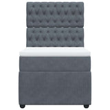 Giroletto a Molle con Materasso Grigio Scuro 100x200 cm Velluto