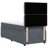 Giroletto a Molle con Materasso Grigio Scuro 100x200 cm Velluto