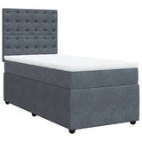 Giroletto a Molle con Materasso Grigio Scuro 100x200 cm Velluto
