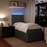 Giroletto a Molle con Materasso Grigio Scuro 100x200 cm Velluto