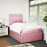 Giroletto a Molle con Materasso Rosa 120x190 cm in Velluto