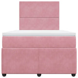 Giroletto a Molle con Materasso Rosa 120x190 cm in Velluto