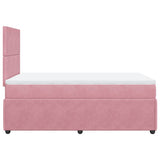 Giroletto a Molle con Materasso Rosa 120x190 cm in Velluto
