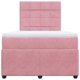 Giroletto a Molle con Materasso Rosa 120x190 cm in Velluto