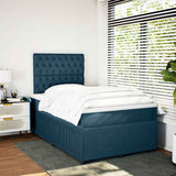 Giroletto a Molle con Materasso Blu 120x190 cm in Velluto