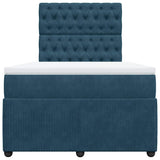 Giroletto a Molle con Materasso Blu 120x190 cm in Velluto