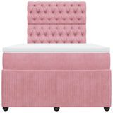 Giroletto a Molle con Materasso Rosa 120x190 cm in Velluto