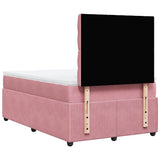 Giroletto a Molle con Materasso Rosa 120x190 cm in Velluto