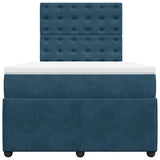 Giroletto a Molle con Materasso Blu 120x190 cm in Velluto