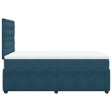 Giroletto a Molle con Materasso Blu 120x190 cm in Velluto