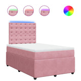 Giroletto a Molle con Materasso Rosa 120x190 cm in Velluto
