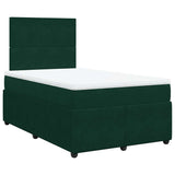 Giroletto a Molle con Materasso Verde Scuro 120x200 cm Velluto