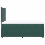 Giroletto a Molle con Materasso Verde Scuro 120x200 cm Velluto