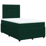 Giroletto a Molle con Materasso Verde Scuro 120x200 cm Velluto