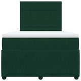 Giroletto a Molle con Materasso Verde Scuro 120x200 cm Velluto