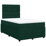 Giroletto a Molle con Materasso Verde Scuro 120x200 cm Velluto