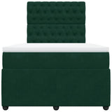 Giroletto a Molle con Materasso Verde Scuro 120x200 cm Velluto