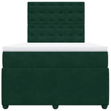Giroletto a Molle con Materasso Verde Scuro 120x200 cm Velluto