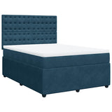 Giroletto a Molle con Materasso Blu 140x190 cm in Velluto
