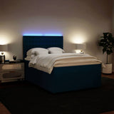 Giroletto a Molle con Materasso Blu 140x190 cm in Velluto