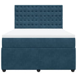 Giroletto a Molle con Materasso Blu 140x190 cm in Velluto