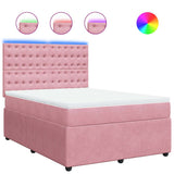 Giroletto a Molle con Materasso Rosa 140x190 cm in Velluto
