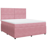 Giroletto a Molle con Materasso Rosa 180x200 cm in Velluto