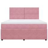 Giroletto a Molle con Materasso Rosa 180x200 cm in Velluto
