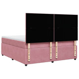 Giroletto a Molle con Materasso Rosa 180x200 cm in Velluto