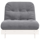 Divano Letto Futon con Materasso Bianco 80x206x11cm Legno Pino