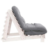 Divano Letto Futon con Materasso Bianco 80x206x11cm Legno Pino