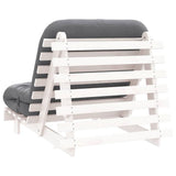 Divano Letto Futon con Materasso Bianco 80x206x11cm Legno Pino
