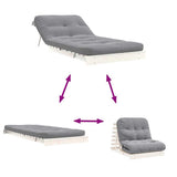 Divano Letto Futon con Materasso Bianco 80x206x11cm Legno Pino