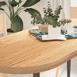 Piano per Tavolo 140x60x4 cm in Rovere Massello Ovale